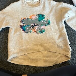 Ted Baker Beige Sweater with Colorful Abstract Design